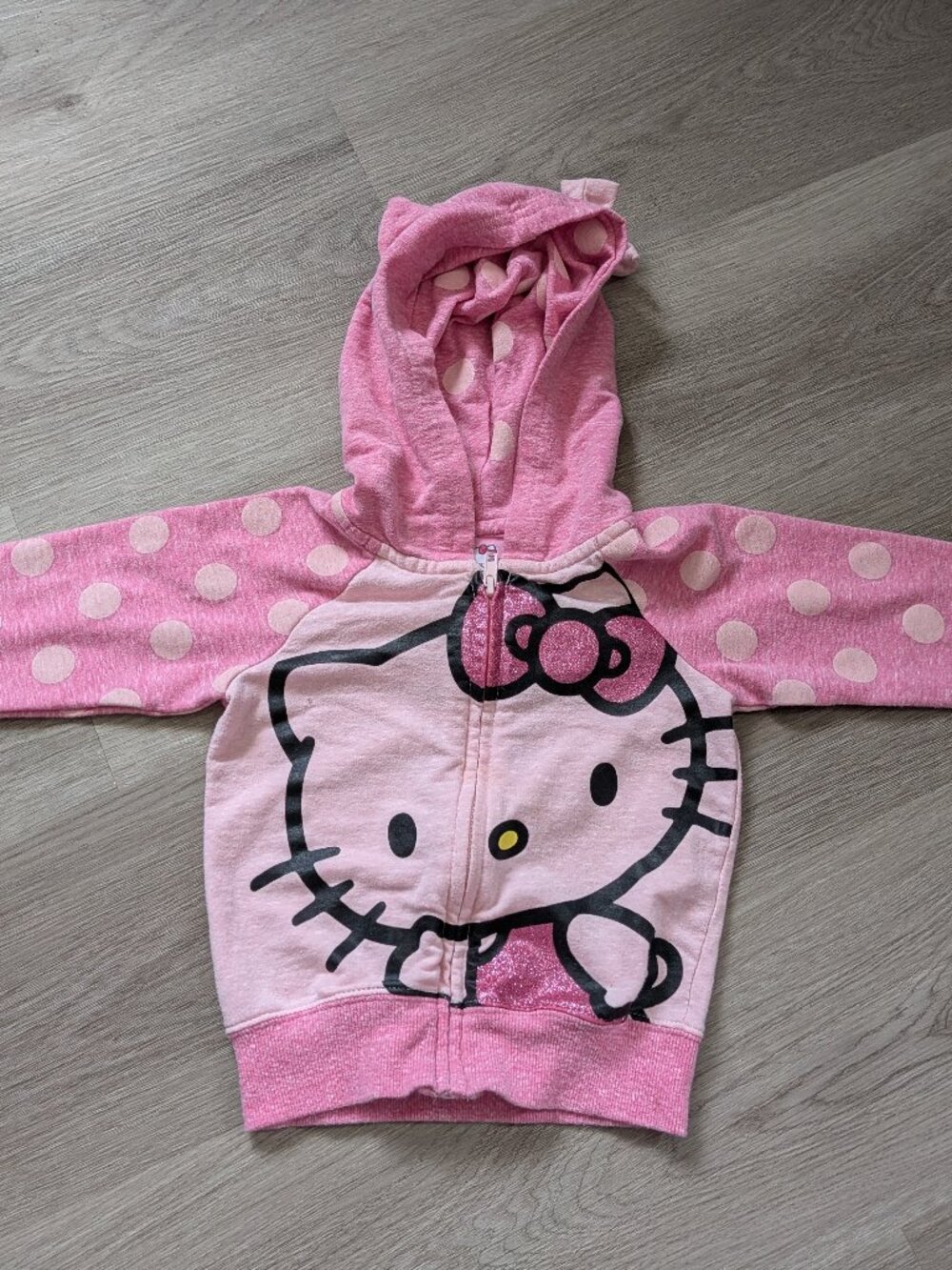 Hello Kitty Girls 3T Bundle Pink Hoodie Zip Up Rhinestone Tee Sanrio